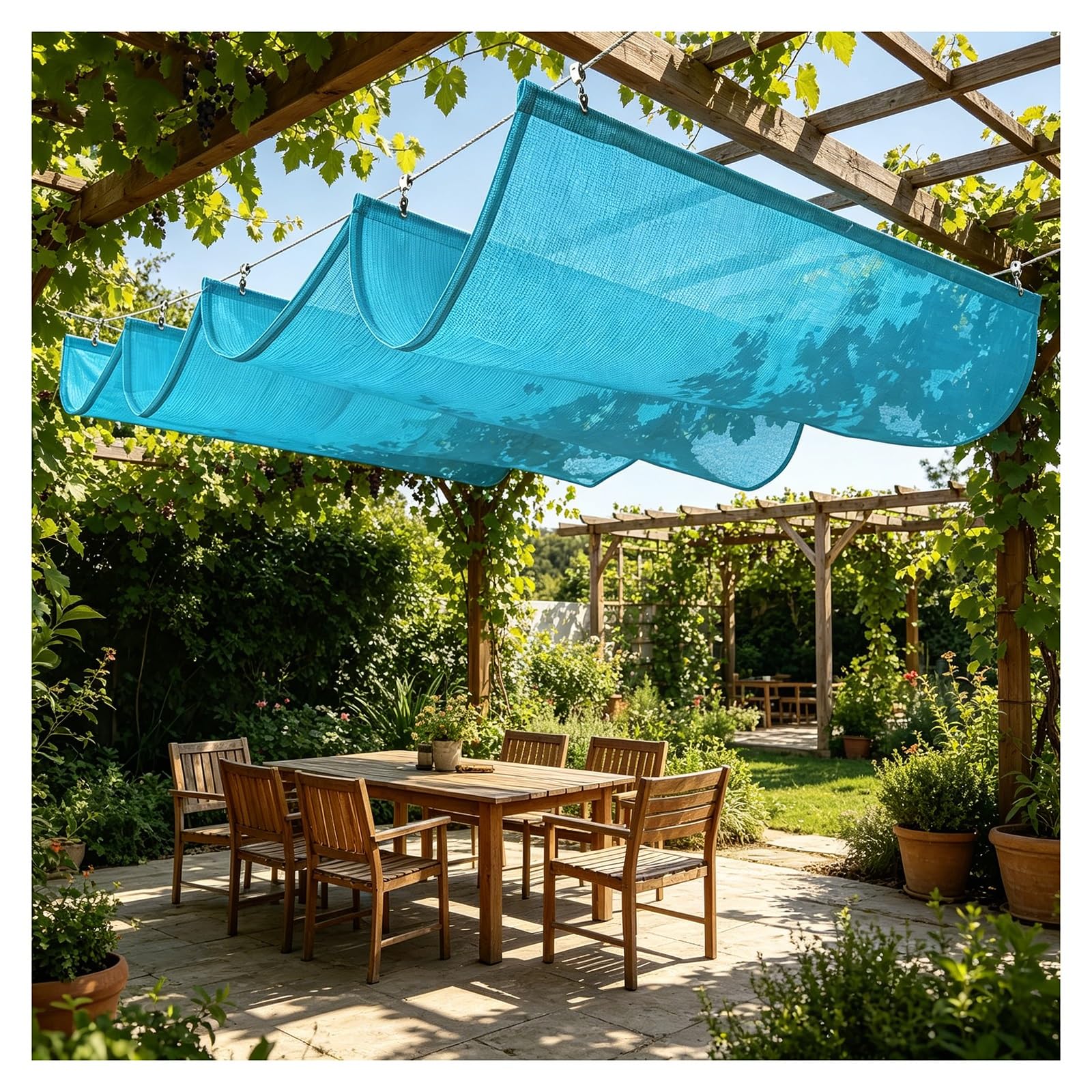 Voile d'ombrage rétractable W2.2xL14m toile pergola