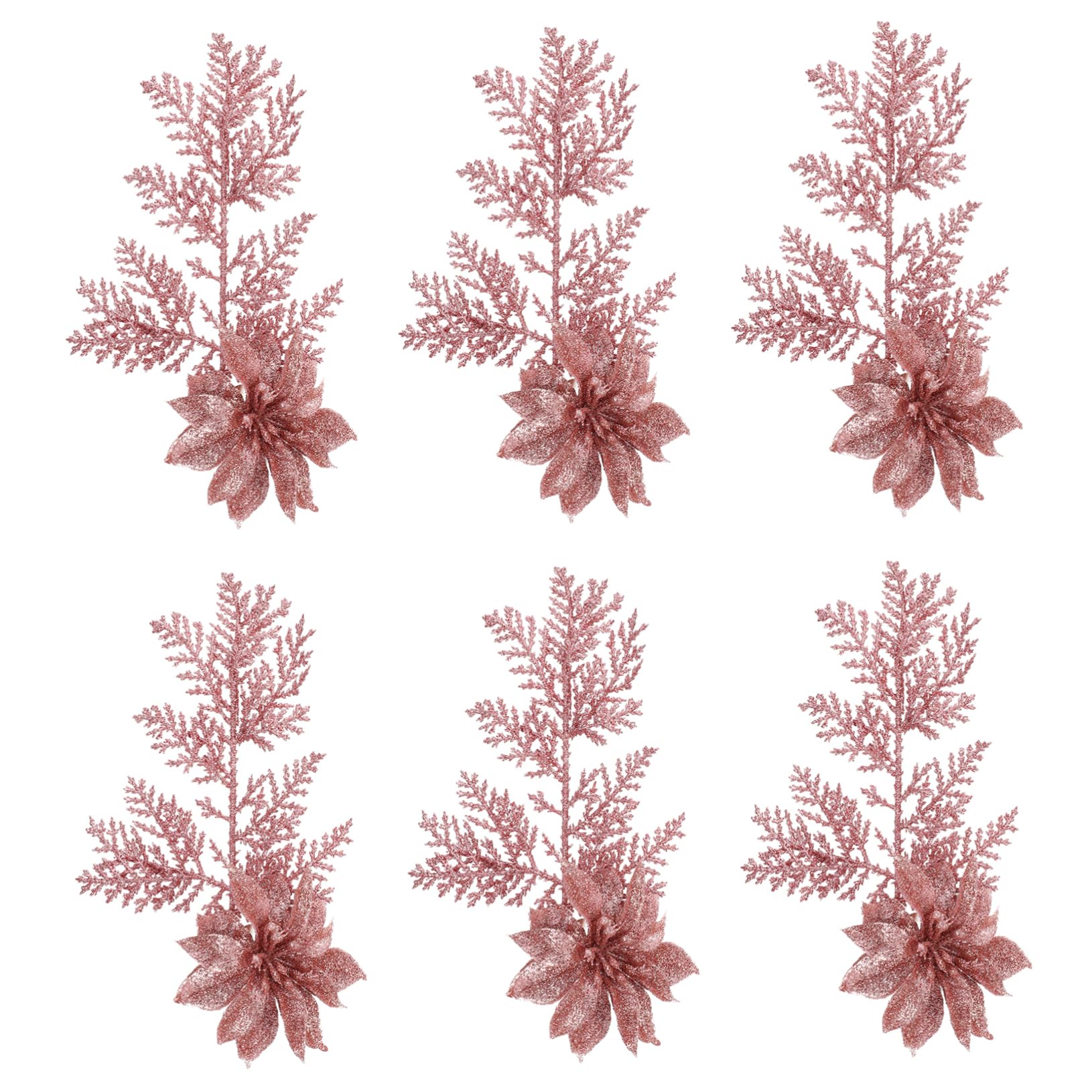 TOPBATHY 2 Set Di Rami Di Pino Natalizio Fiori Finti Decorativi Albero Raccoglie Imitazione Decorazione Per Casa Vacanze 6 Pezzi * 2