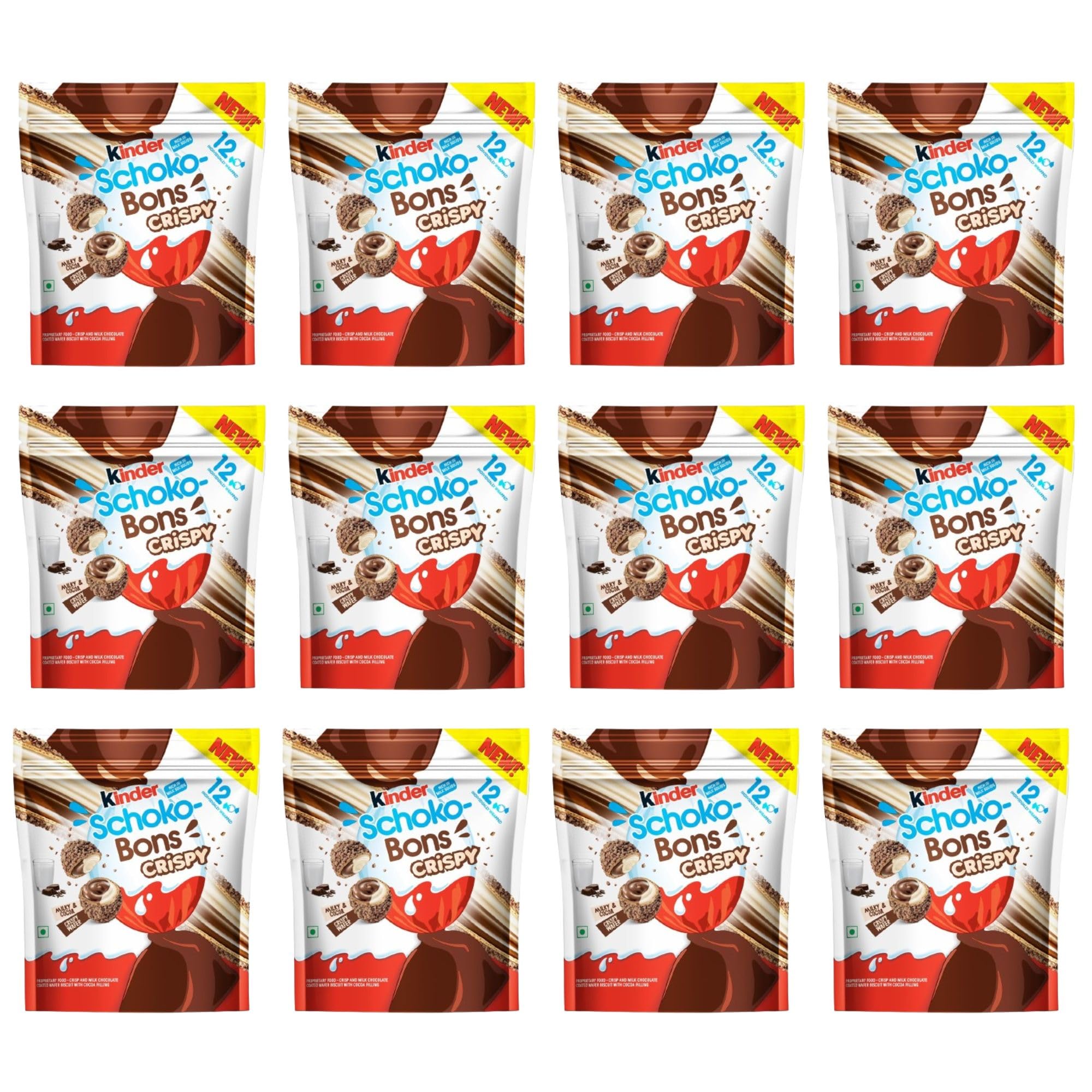 Kinder Joy Schokobons Crispy T12, Milk and cocoa flavor, 67.2 gm Pack of 12 (B0D3C8XY41) Amazon Price History, Amazon Price Tracker