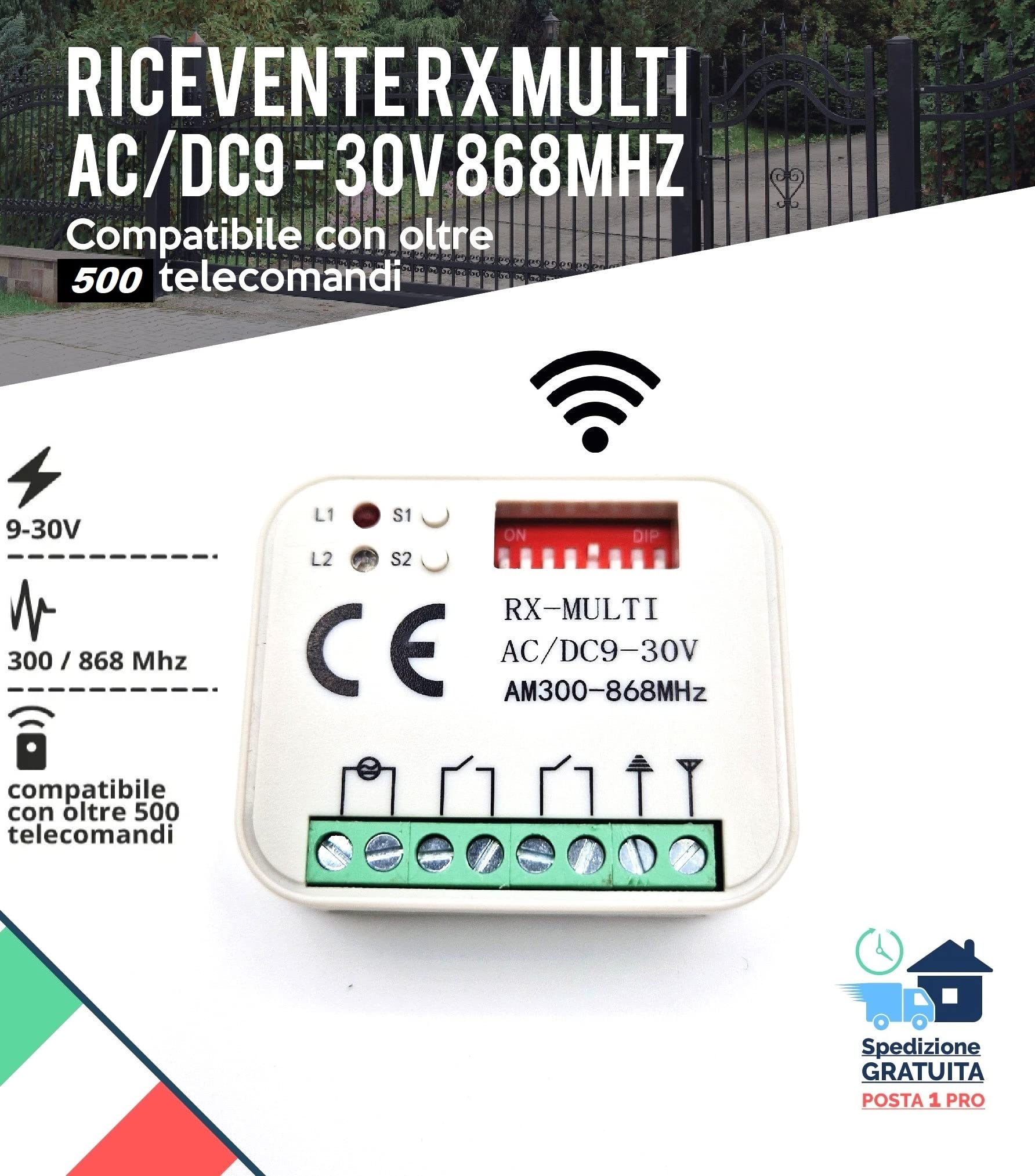 12V 2 Canale Porta Garage Azionamento Radio Trasmettitori Ricevitore 2 Manuale - Foto 11