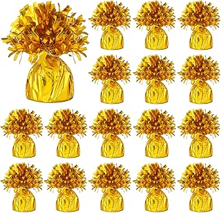 Dansib 36 Pcs Metallic Balloon Weights Set Heavy Solid Metallic Anchor Balloon Holder Weights for Balloons Table Centerpiece DIY Decor for Birthday Party Favors Wedding Baby Shower 2.5 x 5 in (Gold)
