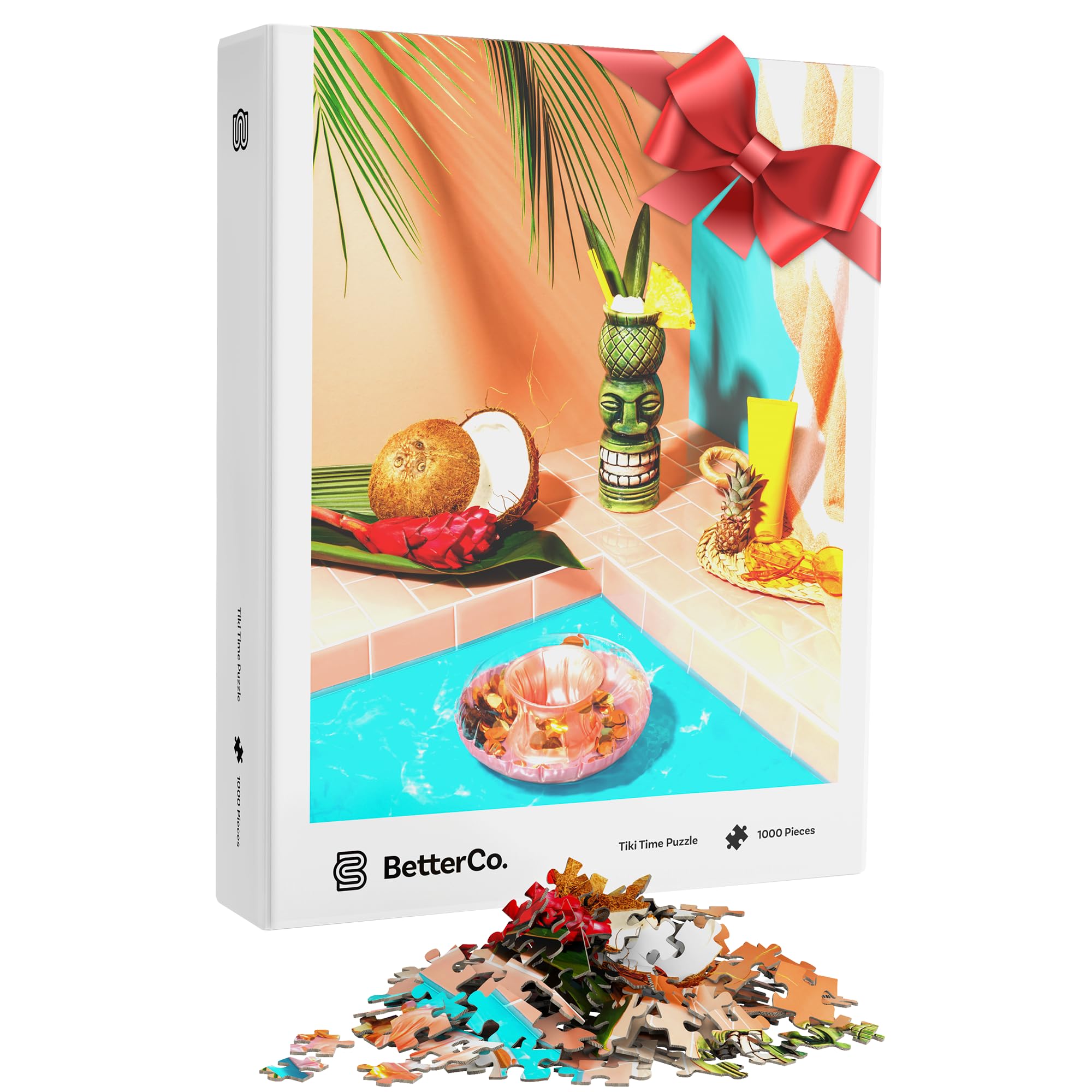 Tiki Time Puzzle for Adults - BetterCo. Difficult Jigsaw Puzzles 1000 Pieces - A Beautiful Modern Beach Lifestyle Scene by Photographer Melanie Riccardi