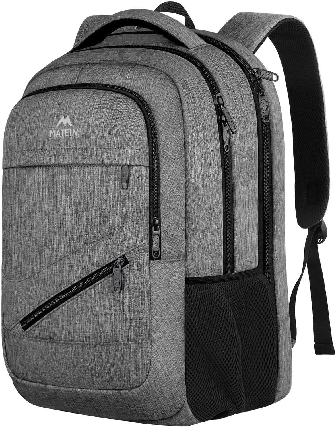 MATEIN 18.4 Inch Laptop Backpack for Men, 50 L Extra Large Travel Rucksack with Luggage Strap & TSA Laptop Compartment for Men Women, Water Resistant Large School Backpack for Students Teachers, Grey
