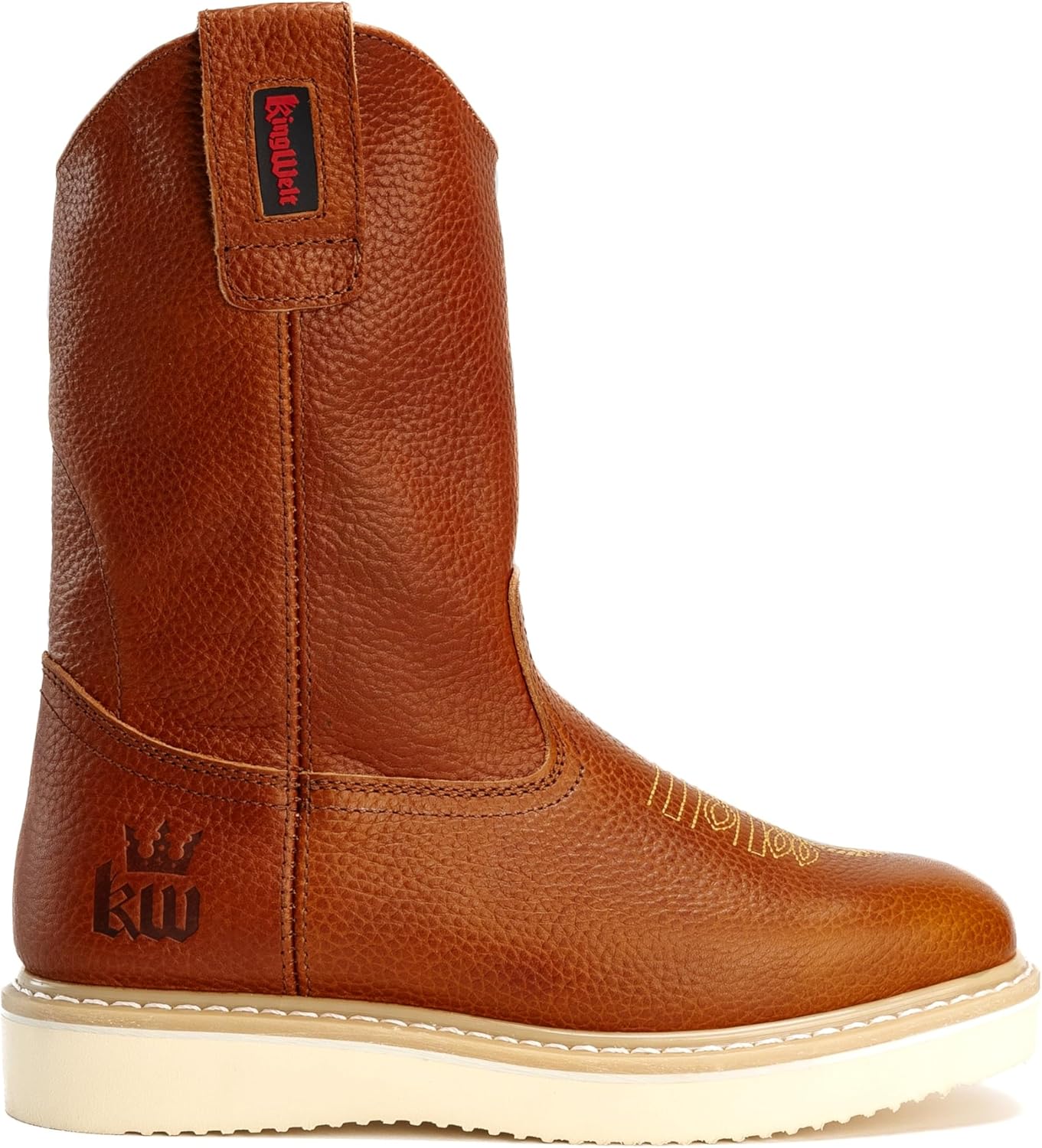 King Welt Santa Fe 11" Wellington Boots: Lightweight Comfort, Square Toe, Pull-On Ease, Full Grain Leather, Durable PU Sole