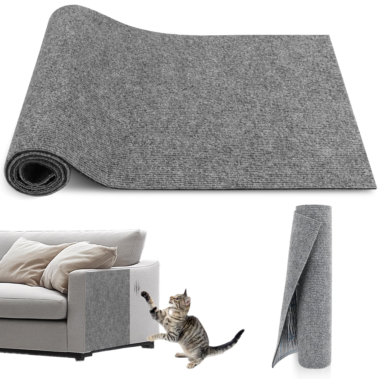 Protection Adhésive Pour Meubles De Canapé – Tapis Dissuasif Pour Meubles – Protection Contre Les Griffes De Chat D'intérieur (gris Clair, 200 X 40 Cm
