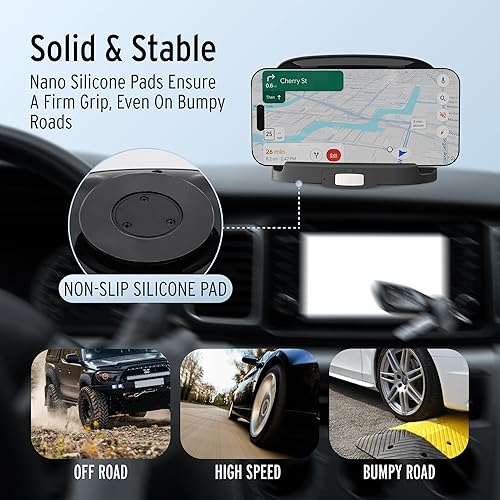 Miniatura 4 de Car and Driver DashMate - Cargador inalámbrico de 15 W y soporte giratorio para teléfono para automóvil, ventilador de refrigeración integrado y