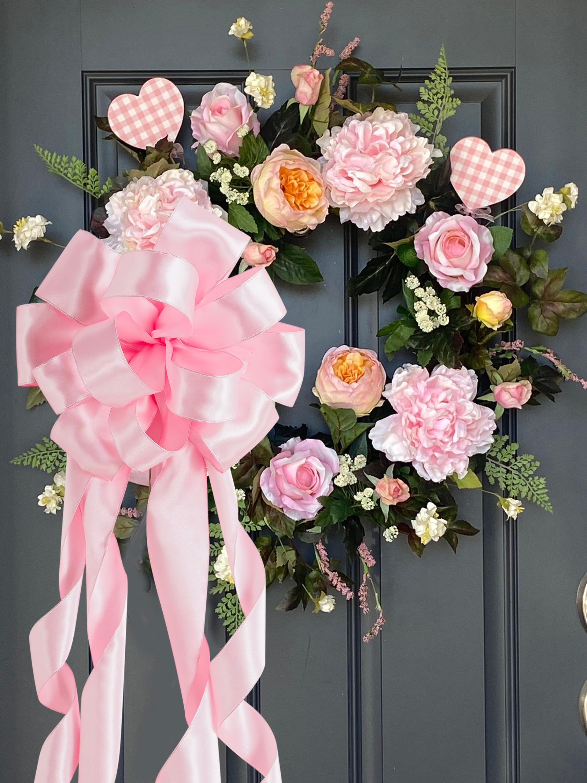 Amazon.com: HUIHUANG Pink Satin Wired Ribbon 1-1/2 inch