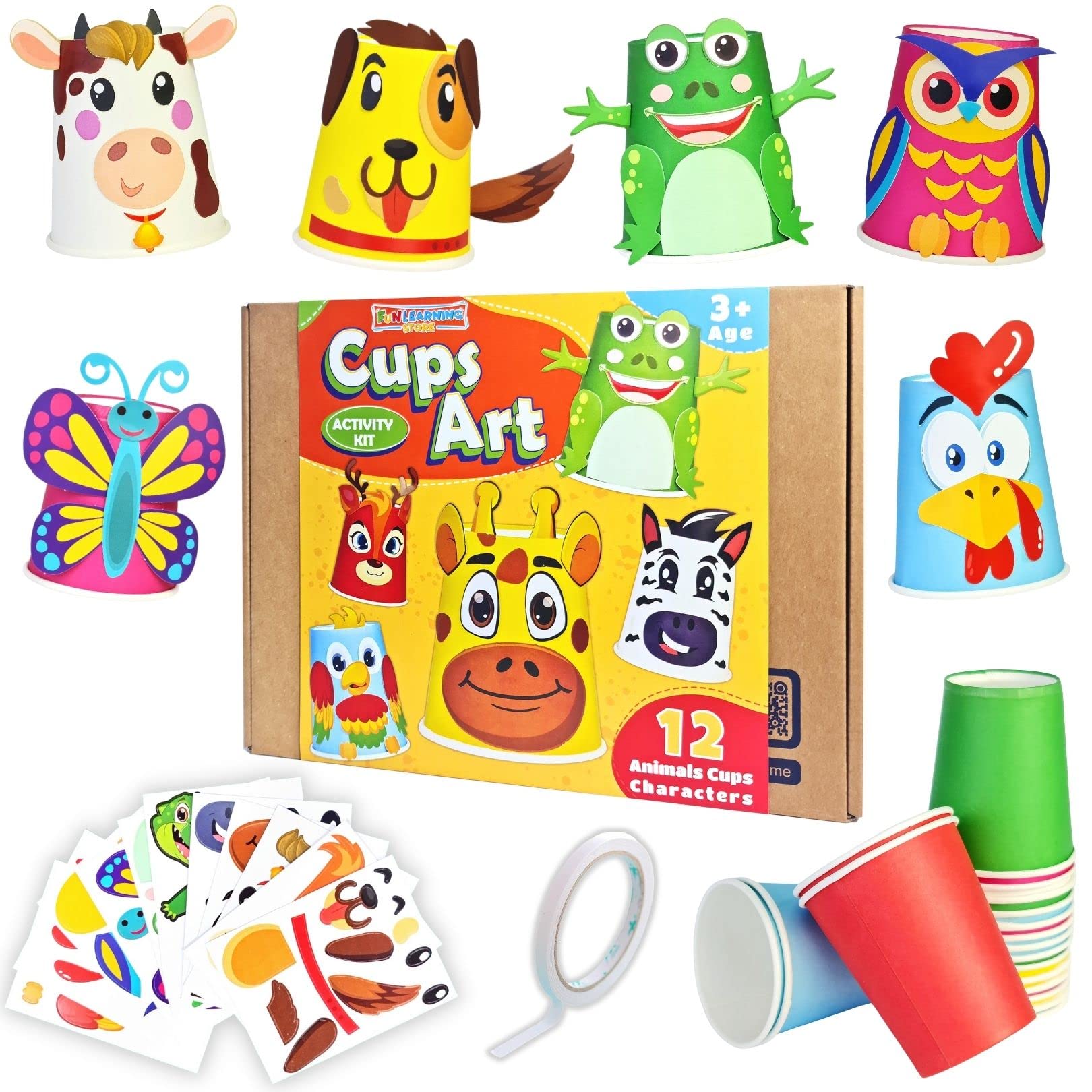 Fun Learning Store Paper Cups Art and Craft Activity Kit For Kids Perfect Party Favors DIY Crafts For Kids