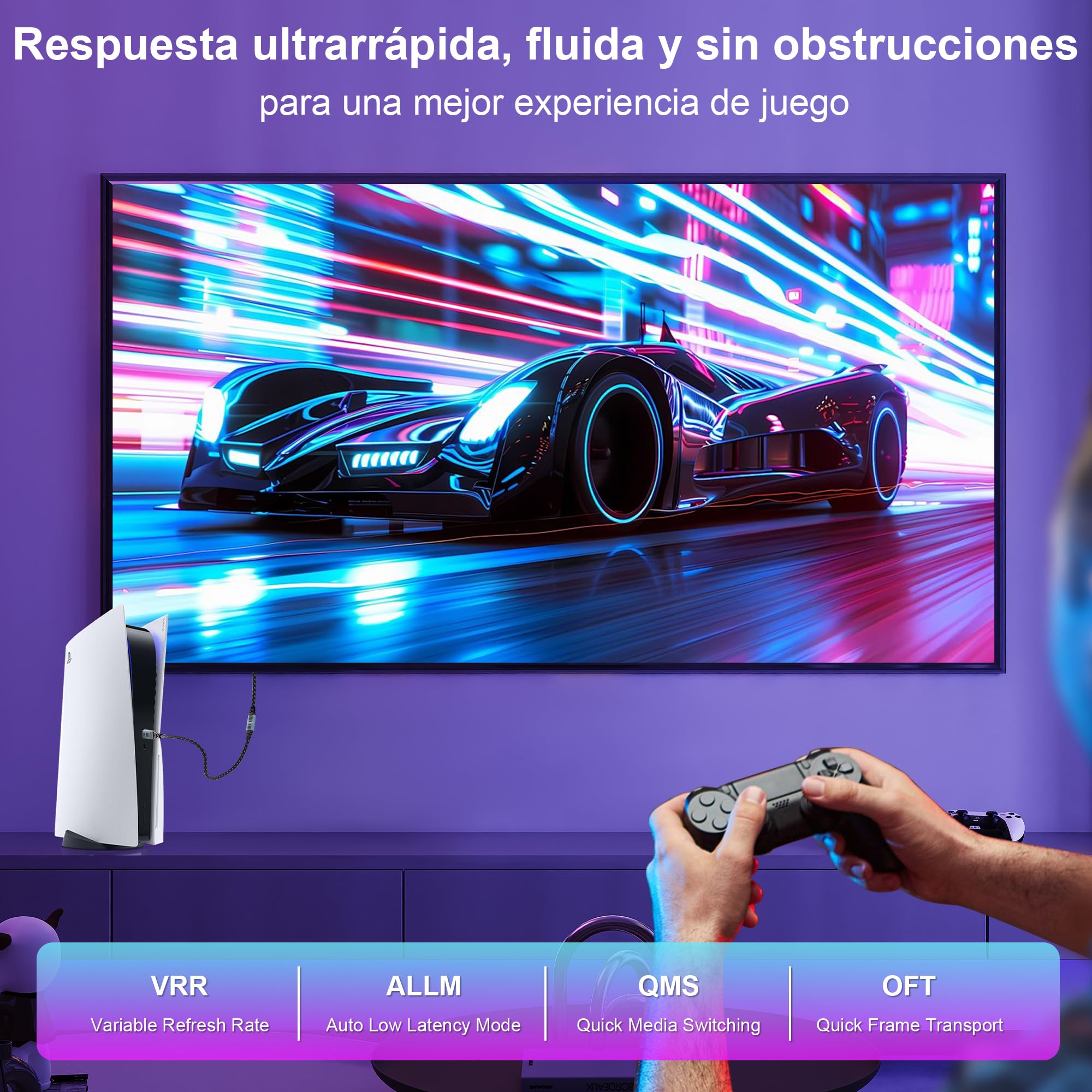 [Lote de 2 Cable de extensión HDMI 16K 1.5M, HDMI 2.2 16K@60Hz, 8K@240Hz, Cable HDMI ultra alta velocidad 96 Gbit/s, Compatible con Fire Stick TV, Reproductor Blu-Ray, Laptop