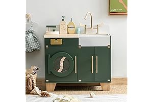 ROBOTIME Play Kitchen Set: Vintage Green Washer and Dryer