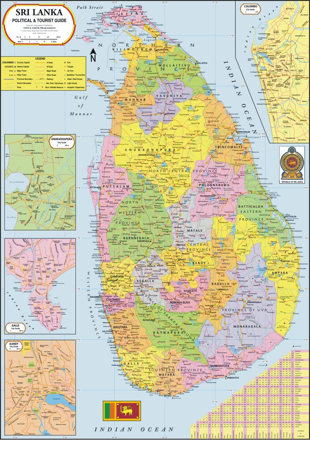 Sri Lanka Map Wall Chart – 1 January 2014