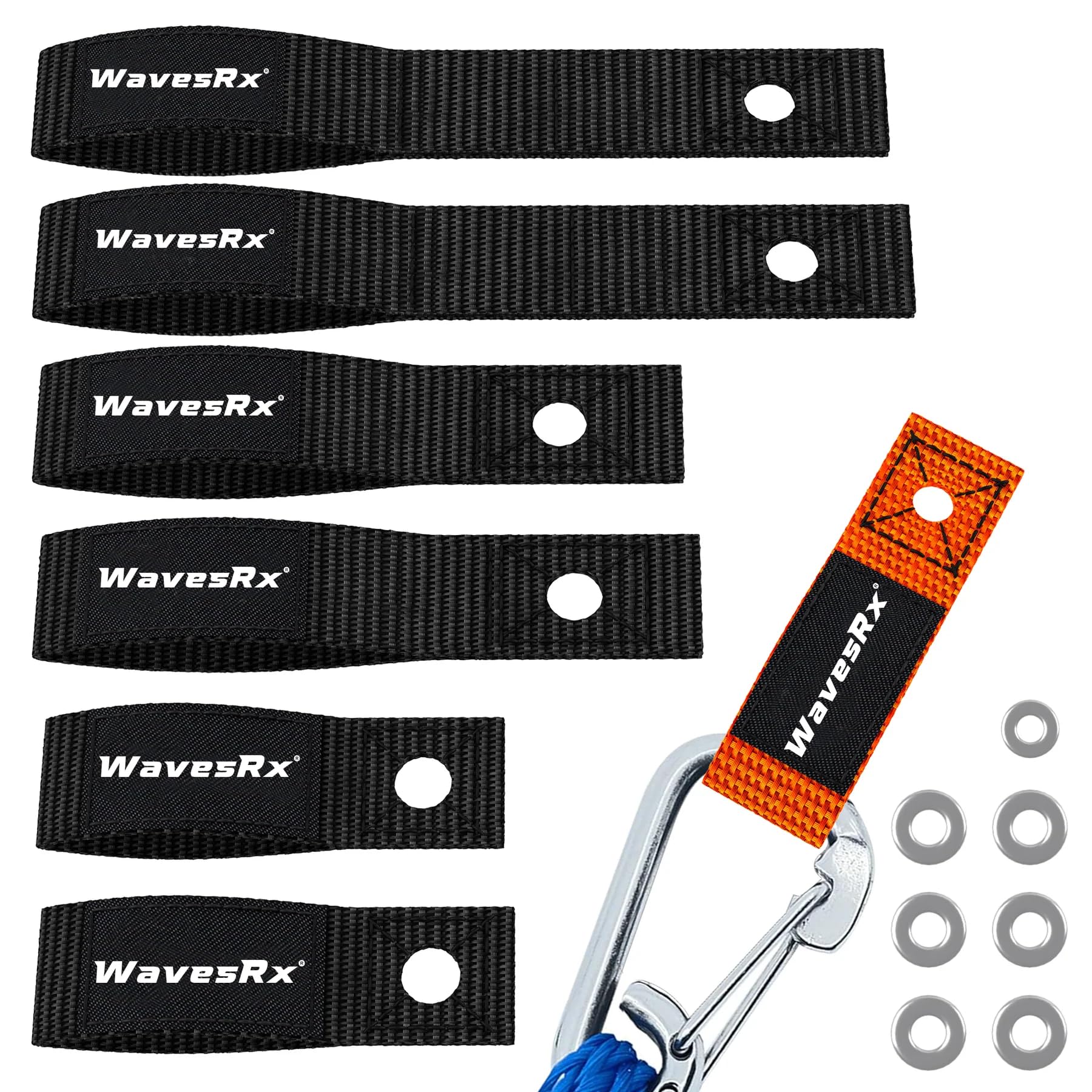 Soft Loops Jet Ski Cleats (7PK) | Loop Straps for Secure Tie Downs, Docking Bumpers, Fenders, Anchoring Line, Bungee Dock Rope & Tie Down Straps | Must-Have PWC Accessories for WaveRunner, Seadoo, ATV