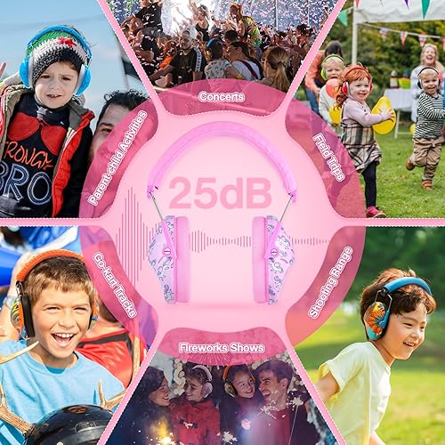 Miniatura 6 de PROHEAR 032 Kids Ear Protection - Auriculares con cancelación de ruido para autismo, niños pequeños, niños, color rosa