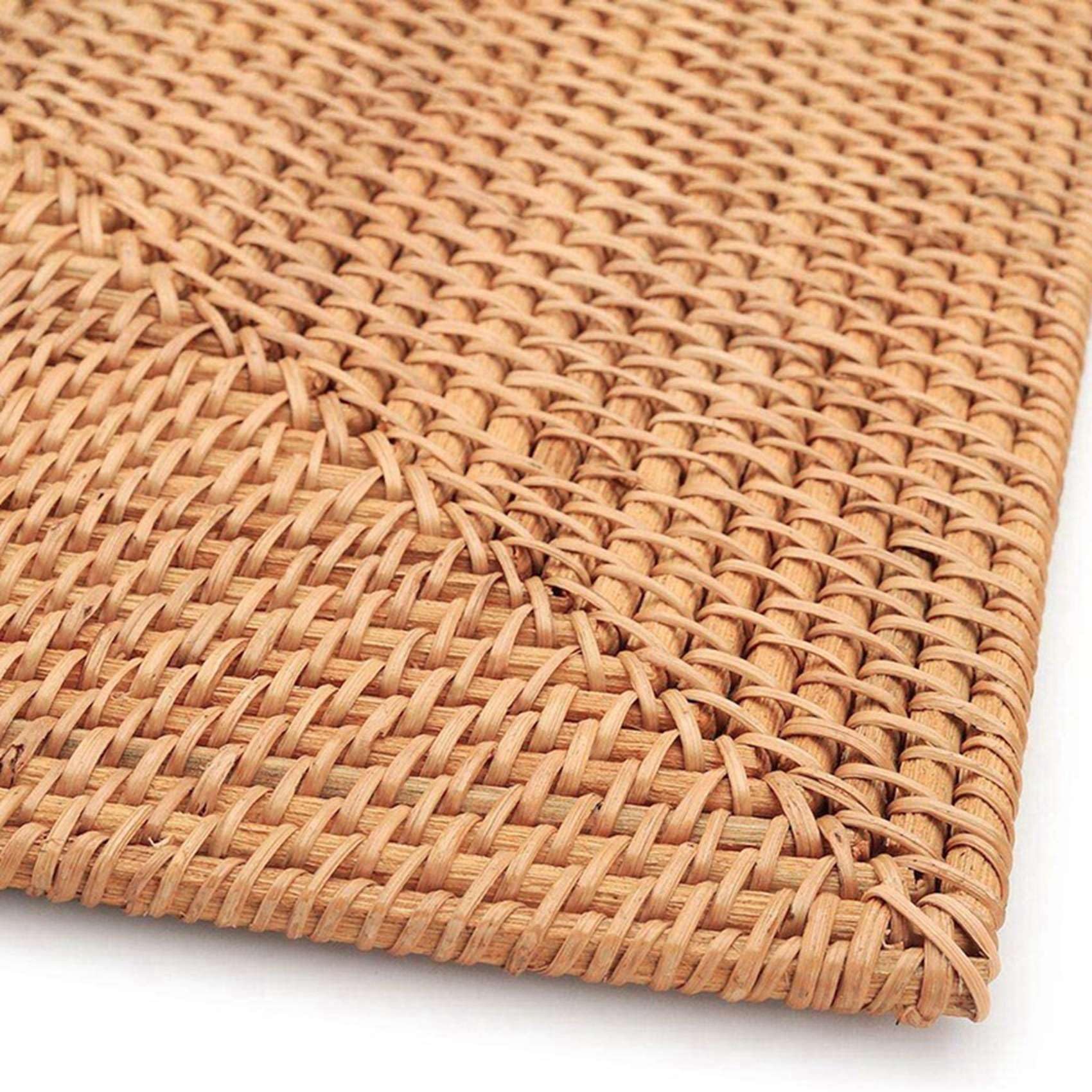 6X Esteras de Mesa Manteles Individuales de Ratán Antideslizante Mesa de Comedor Manteles Individuales Tejidos Resistentes Al Alfombrillas Resistentes para Mesa de Comedor