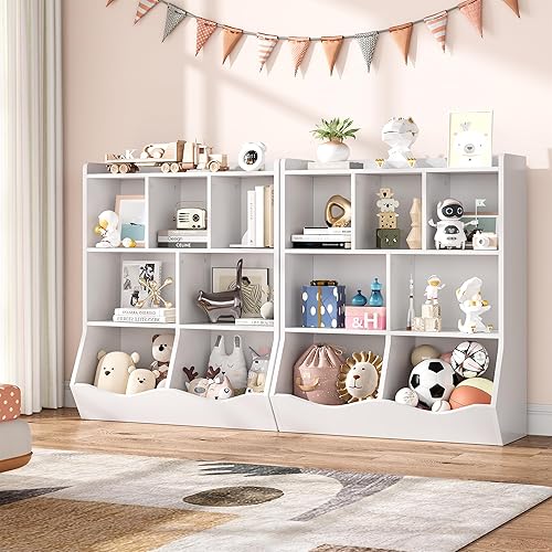 Miniatura 3 de GAOMON Estantería y estantería de tres niveles para niños, armario de almacenamiento de juguetes para almacenamiento de libros y juguetes, estante