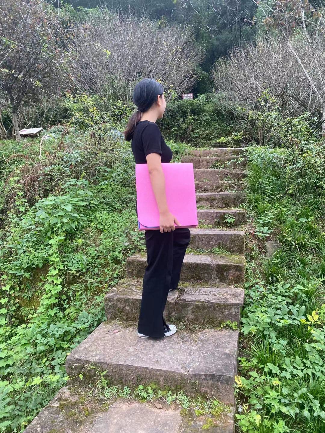 EKE Esterilla de Yoga Plegable de Corcho, Material Antideslizante 100% Reciclable, Ecológica, Fabricada en Corcho y TPE, Perfecta para Hot Yoga 183 * 65 * 0,5cm con Bolsa de Transporte