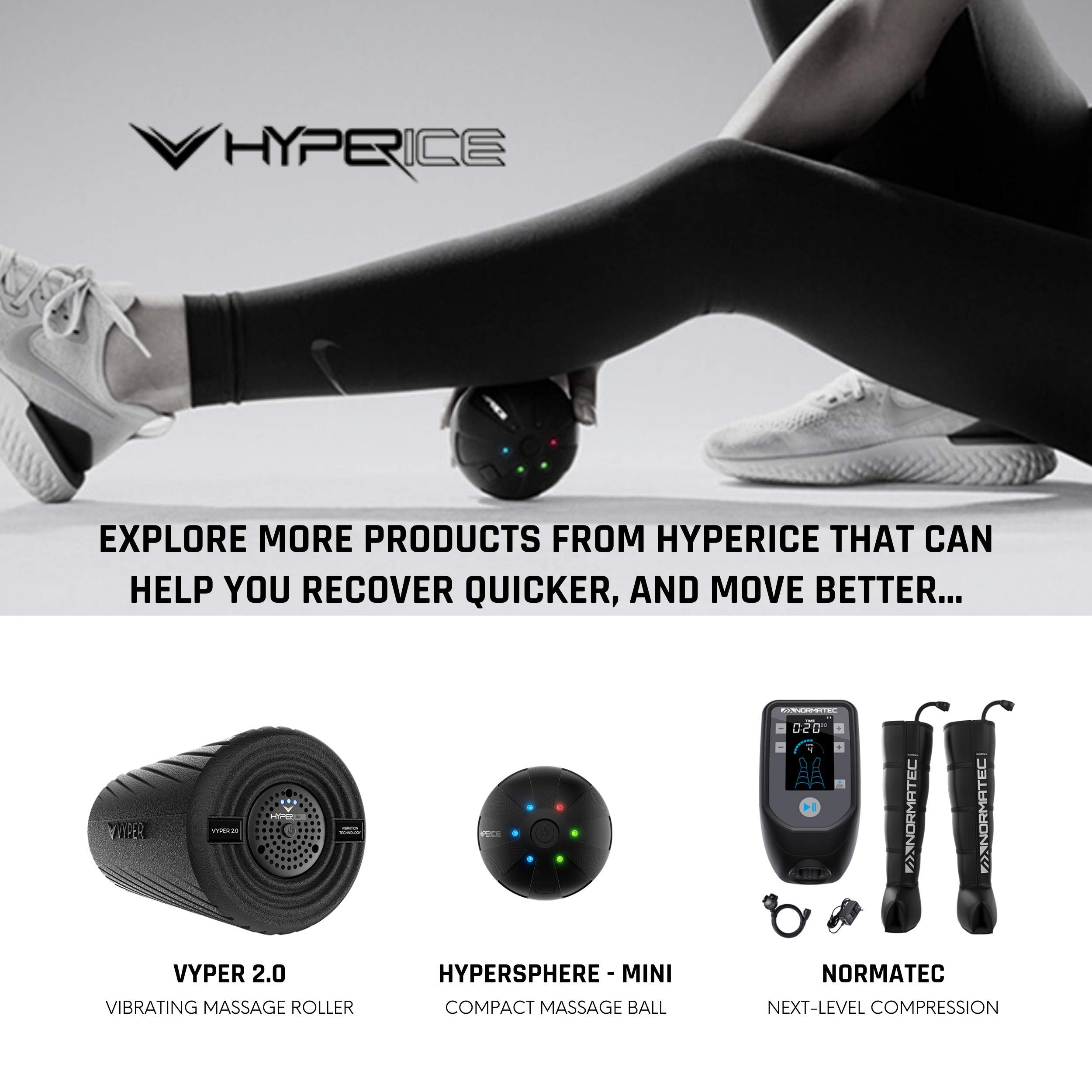 Hyperice hypervolt - Massaggiatore a percussione, con scorrimento delicato, 3 livelli di velocità, 5 testine intercambiabili