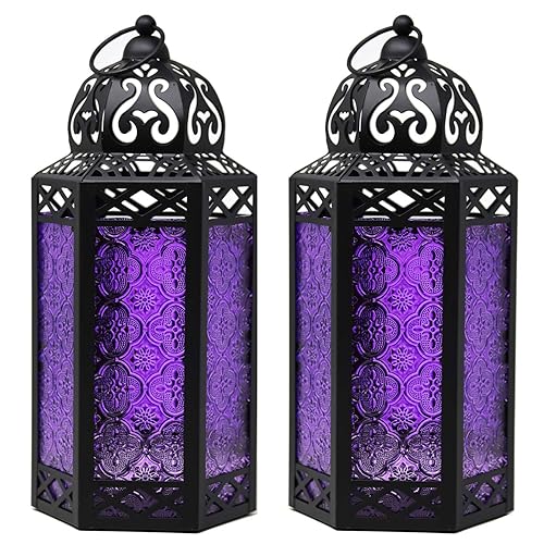 2pk Large Glass Lantern Candle Holder