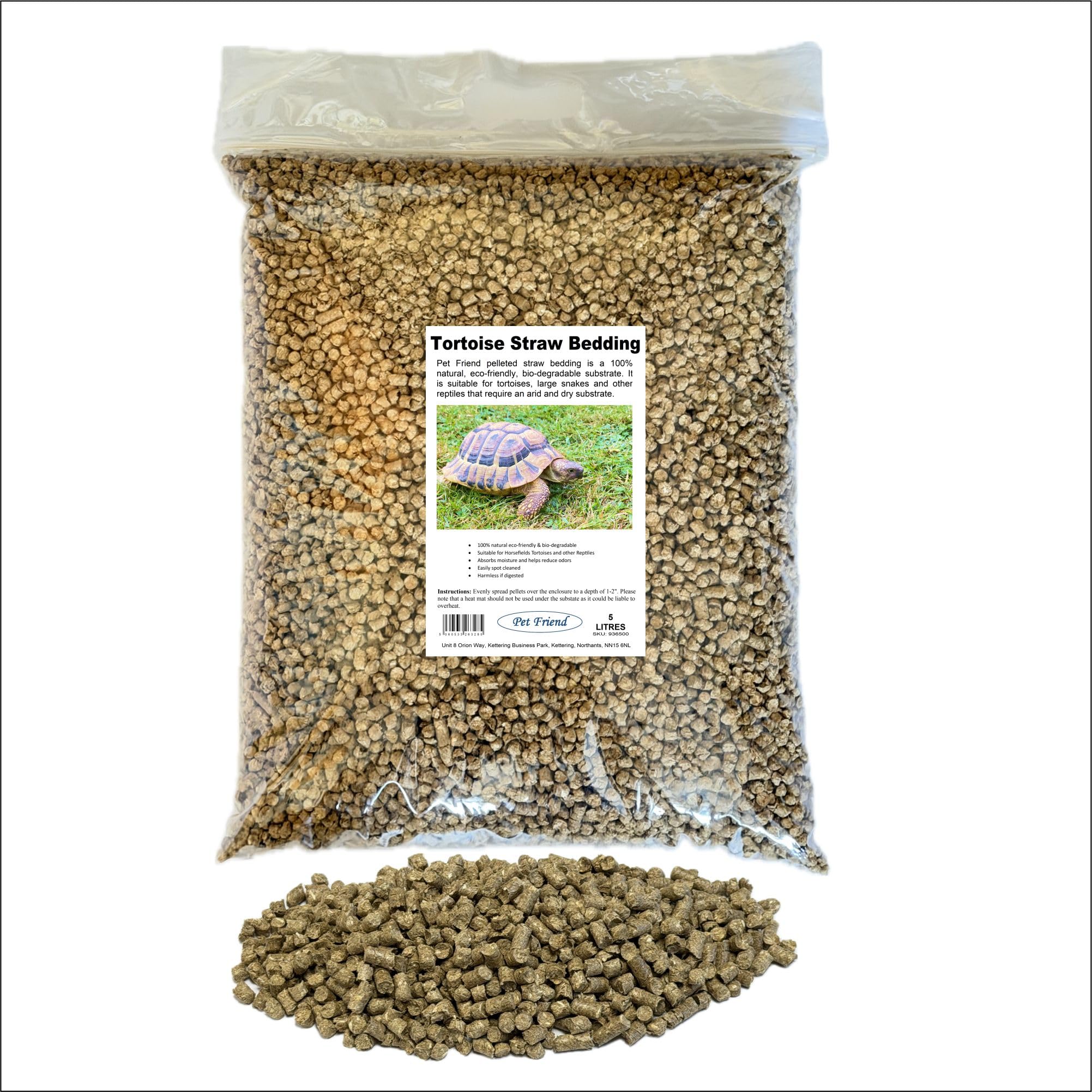 Pet Friend Tortoise Bedding Straw Terrain Substrate (10 Litre) For Hermanns Horsfields Marginated And Greek Spur-thighed And Species Originating From Dry Arid Climates