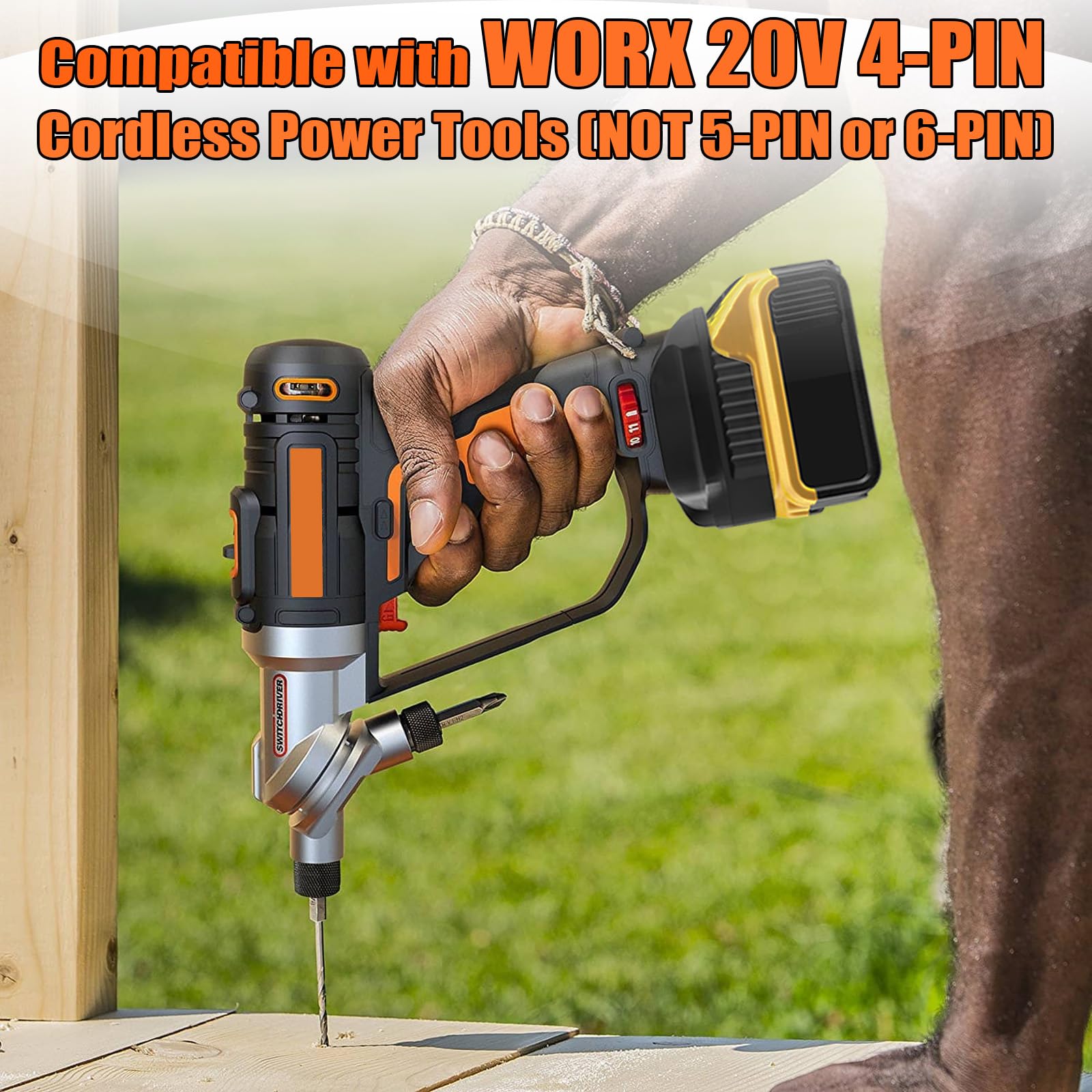 Adaptateur de batterie 20 V pour Dewalt & Milwaukee vers Worx, compatible avec les batteries Dewalt & Milwaukee pour les outils à batterie Worx 20 V