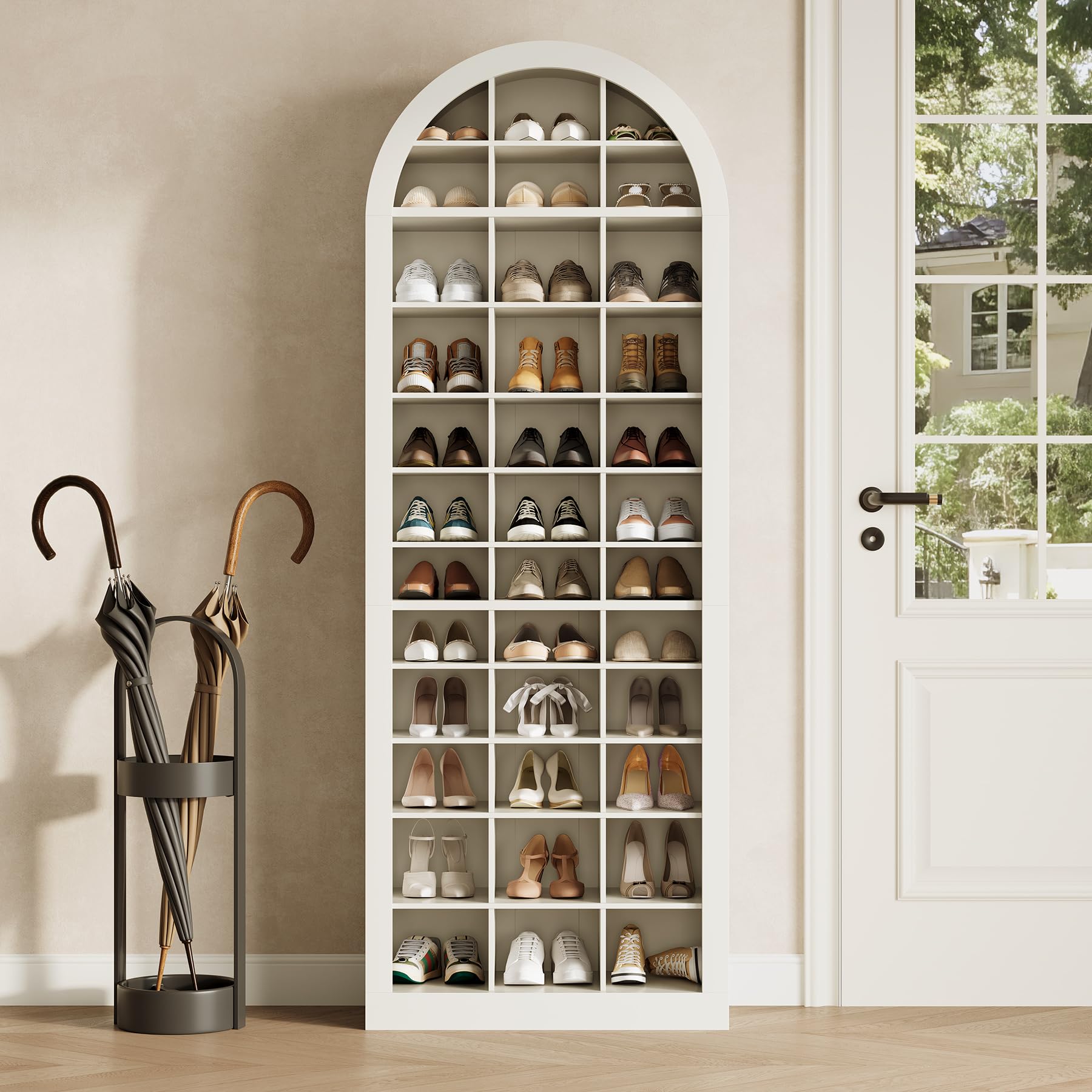 LITTLE TREE Shoe Storage Cabinet, 12-Tier Freestanding Shoe Rack Organizer with 36 Cubbies, 70.9'' Tall Entryway Shoe Shelf for Closet, Entryway,