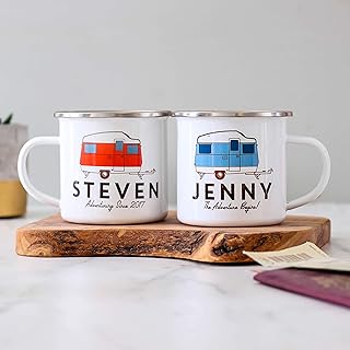 That's Nice That Personalised Caravan Enamel Mug - Travel Mug For Caravan Accessories - Custom Mug For Birthday Gifts - Coffee Mug Gifts For Him Or Her -Wedding Gifts For Bride And Groom