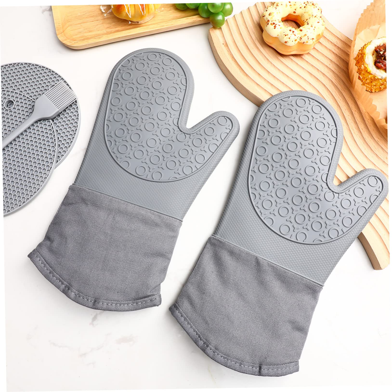 Ofenhandschuh 1 Satz aus Silikon rutschfest, Hitzebeständig für Zuhause