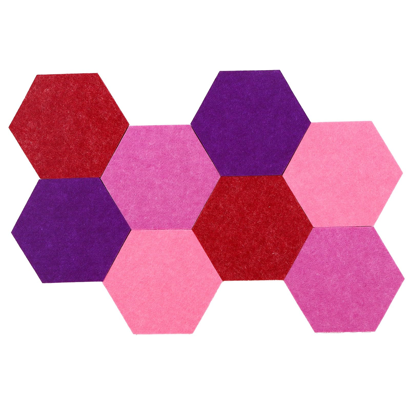 Hexagon Felt Board Tiles - 8 Piece Self-Adhesive DIY Bulletin Board Set With Push Pins In Gradual Green
