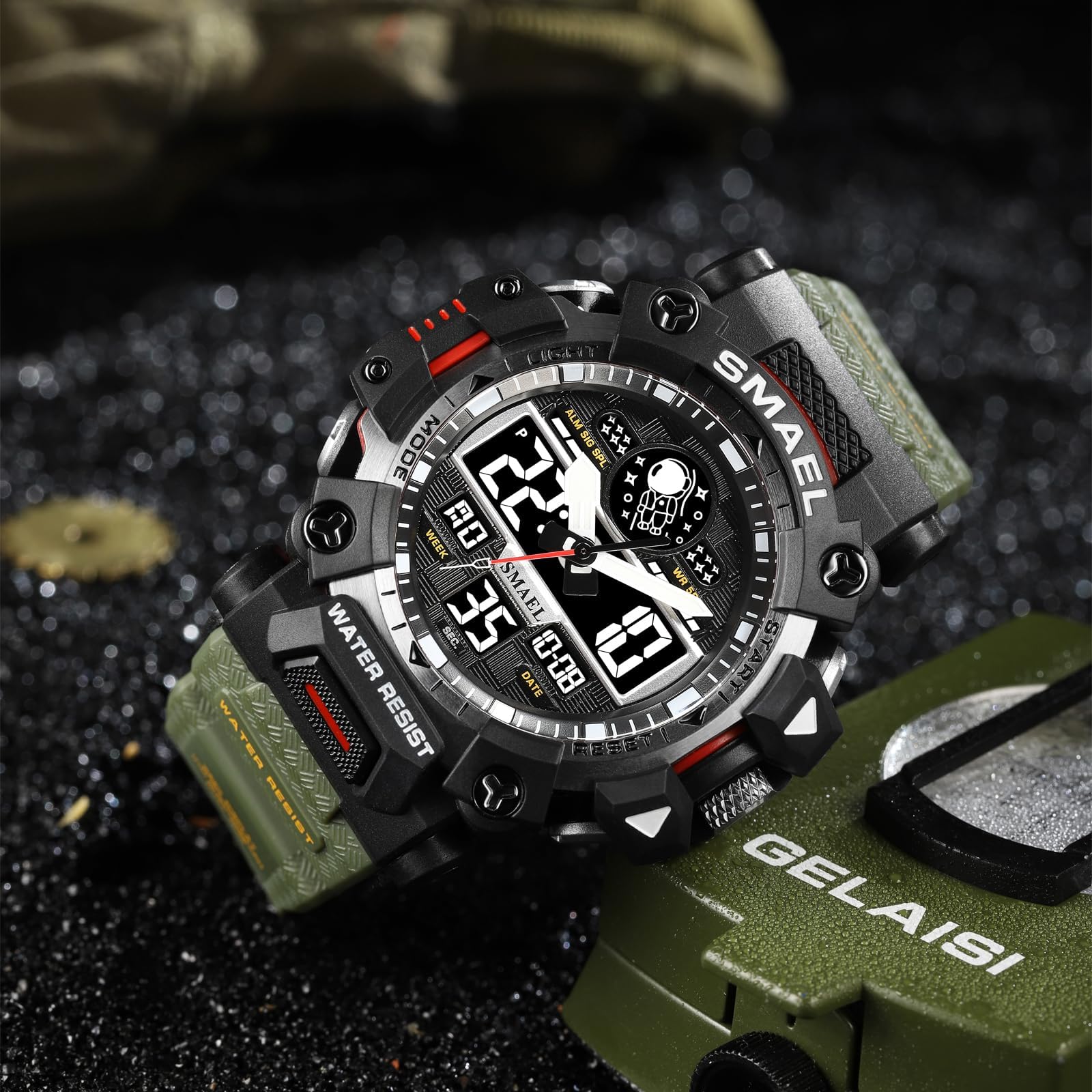 Relojes militares multifunción digital LED cara electrónica al aire libre resistente al agua fecha multifunción táctica alarma cronómetro para hombre reloj deportivo de cuarzo