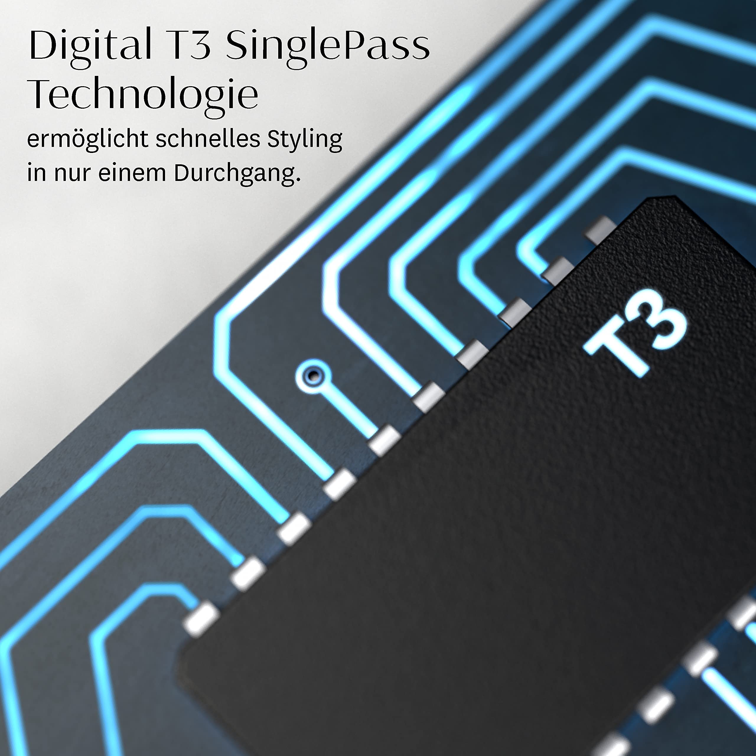 T3 SinglePass Curl –Professioneller Lockenstab, Langer Locken- und Stylingstab aus spezieller Keramikmischung mit unterschiedlichen Temperatureinstellungen für seidig-glänzende Locken und Wellen, Weiß