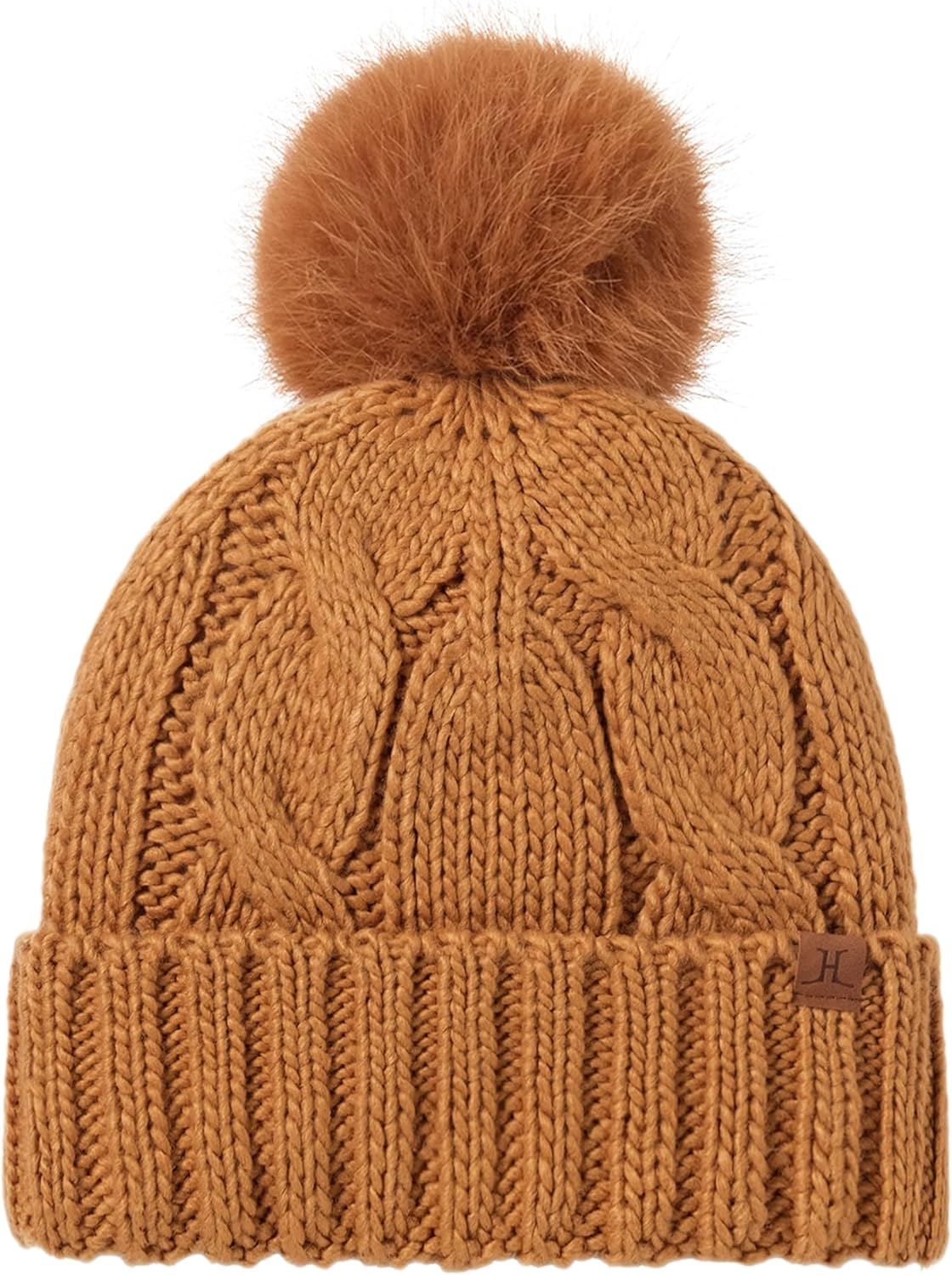 DS DADOU&XIAOSHAN Winter Hats for Women, Fleece Lined Beanie with Pom Pom, Girls Womens Knit Hat Beanies Toboggan - Image 5