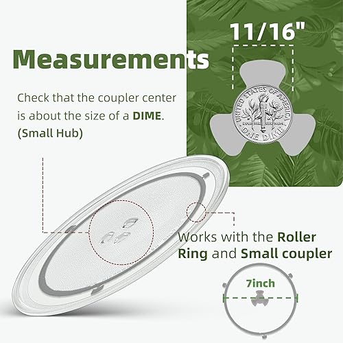 Miniatura 4 de Reemplazo de placa de microondas de 9.6 pulgadas más pequeña compatible con placa de vidrio para microondas Panasonic F06016D00XN, reemplazo de