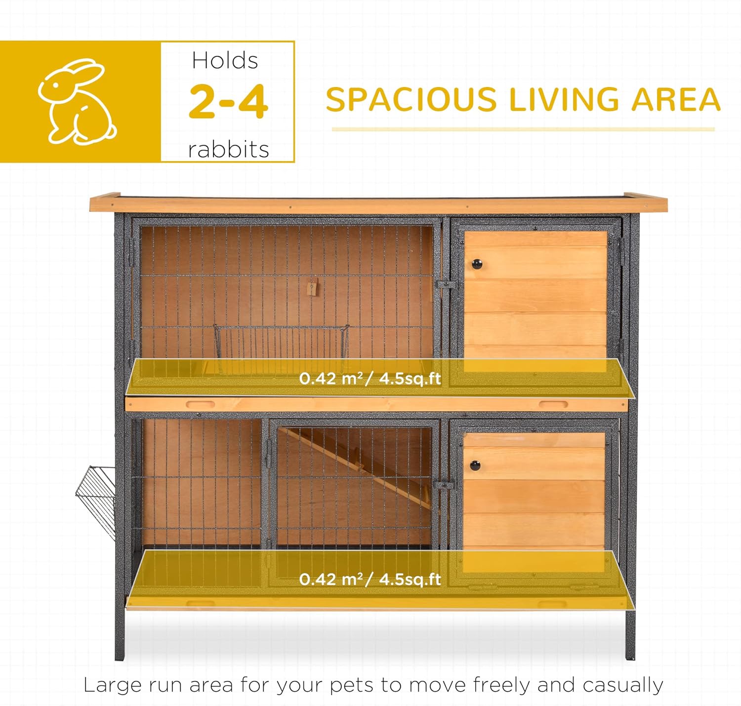 Large 2-Story Wooden and Metal Guinea Pig Playpen