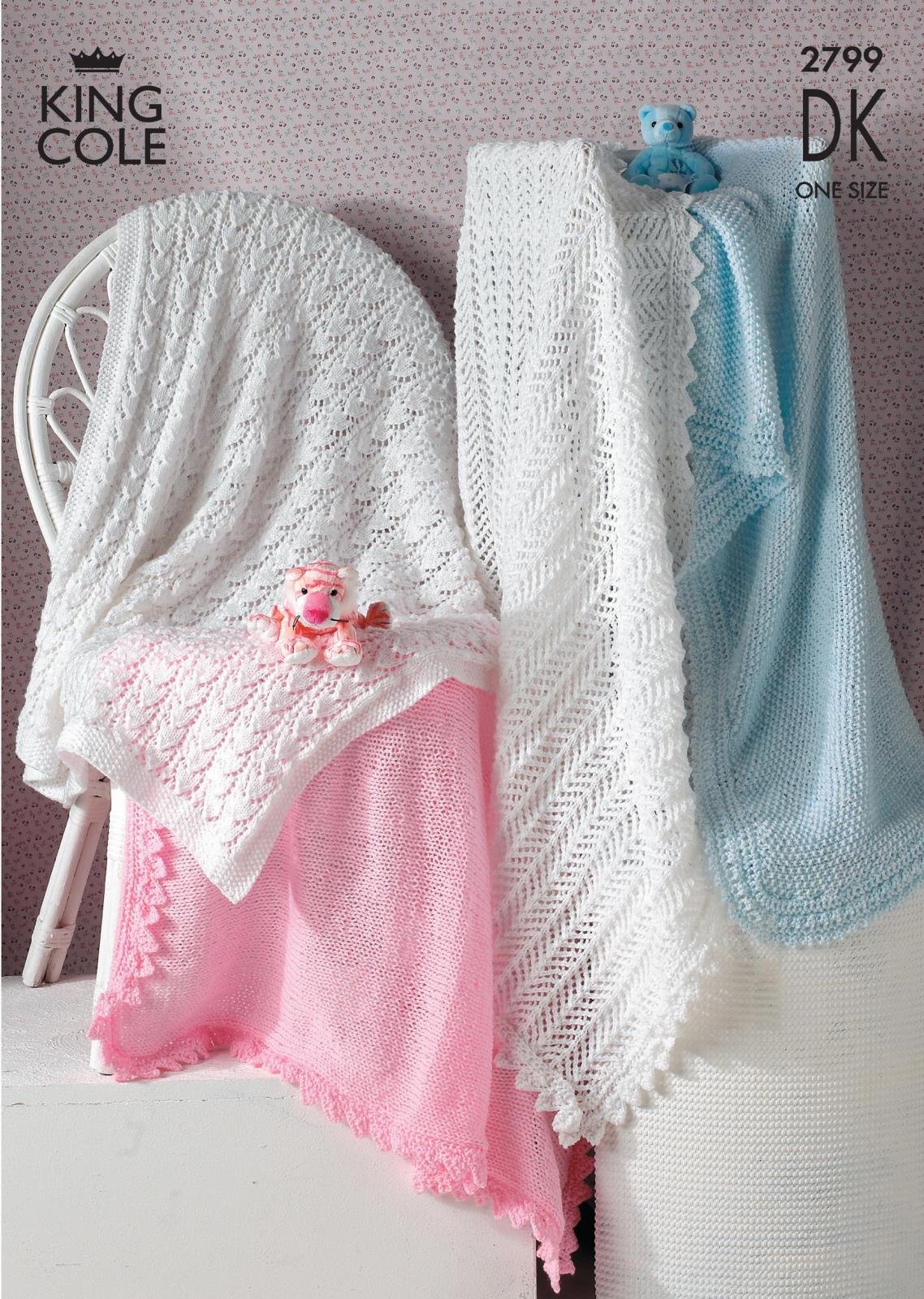King Cole Baby Shawls DK Knitting Pattern 2799