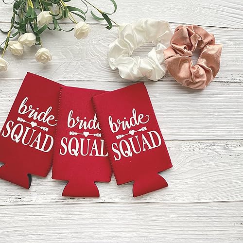 Miniatura 6 de PartyGifts&Beyond Paquete de 10 decoraciones para despedida de soltera, delgadas, para regalos de dama de honor, para novias, escuadrón (rojo vino)