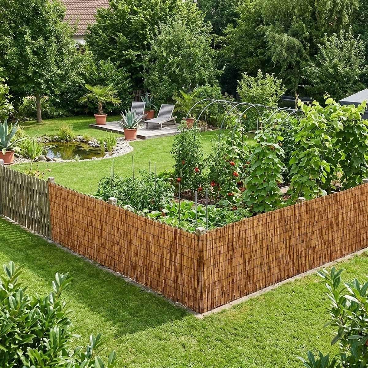 1.2 1.5 1.8 3 4 5 8 10m Canisse Roseau Brise Vue Occultant, Rouleau Clôture Bambou Jardin Naturel, Brise-Vent Fort for Balcon et Terrasse, Pare Vue Extérieur(Brun,100x800cm)