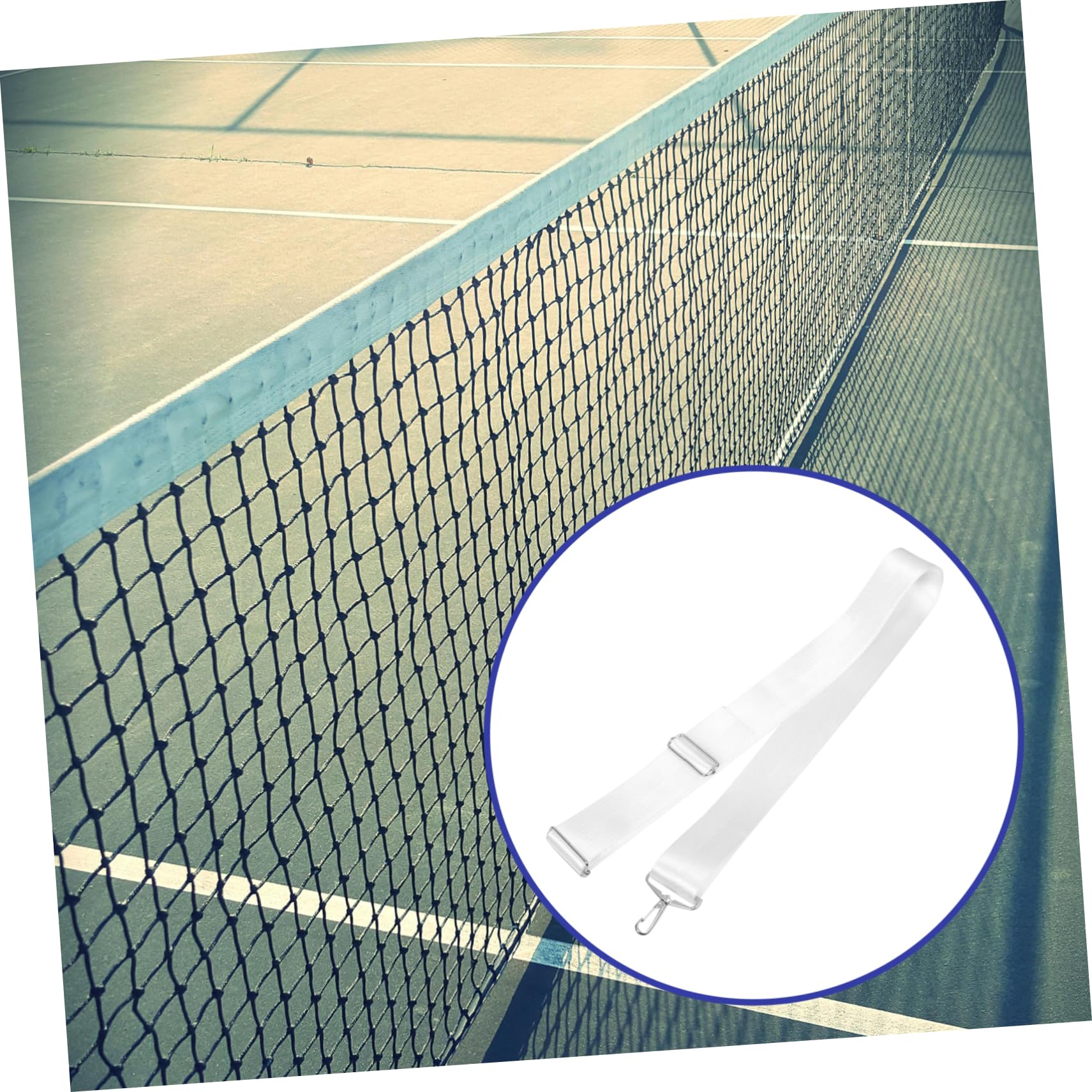 TOYANDONA Tennisnetz Mittelseil Praktische Tennisnetz Gurthöhe Tennisnetz Gurt Netzmittenseilhöhe Tennisnetzseile Tragbarer Tennisnetz Gurt Tennisnetz Zubehör Nylon Weiß