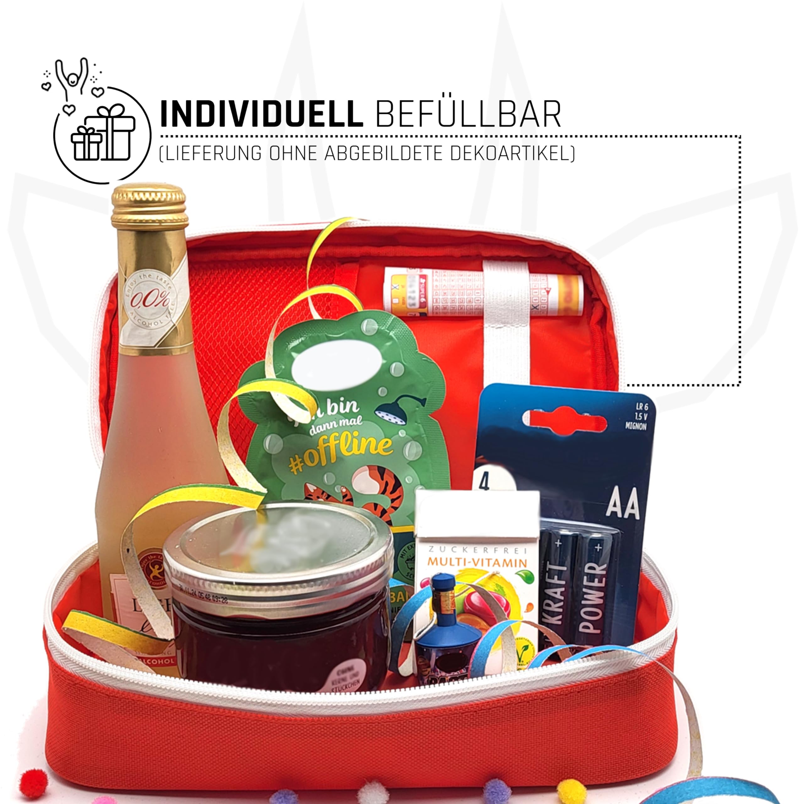 HAPPY DIKDIK Borsa di sopravvivenza per compleanno, Colore: rosso, 40° compleanno