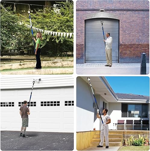 Miniatura 7 de SKGPOLE Cambiador de bombilla para techos altos con poste, cambiador de poste de extensión de bombilla de 20 pies con cestas y ventosa para techos