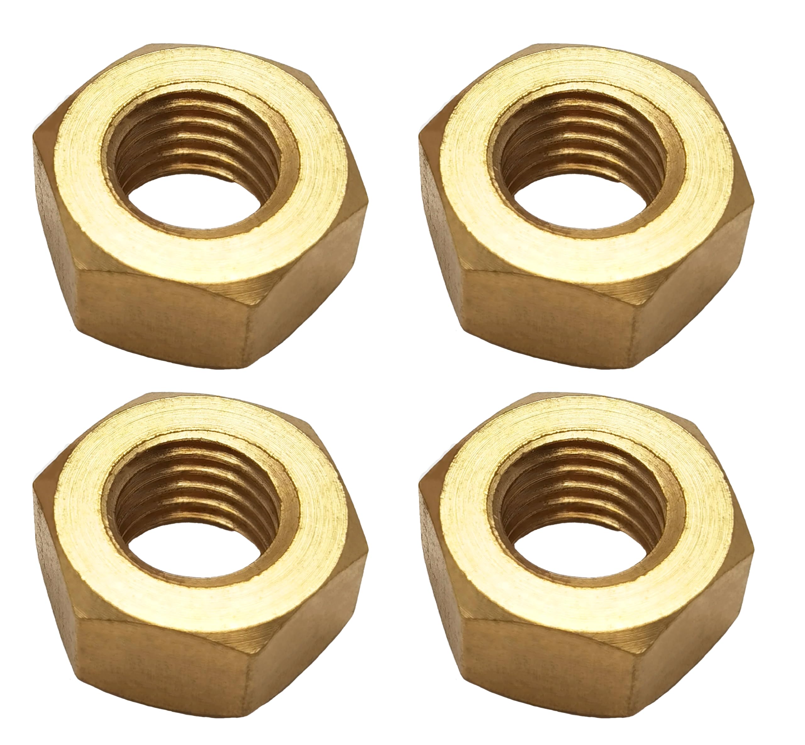 M14 Brass Hex Nuts, Coarse Thread Hexagon Machine Screw Nut, High-Strength Metal Hexagonal Machine Nuts, 14mm Thread Inner Diameter, 4PCS