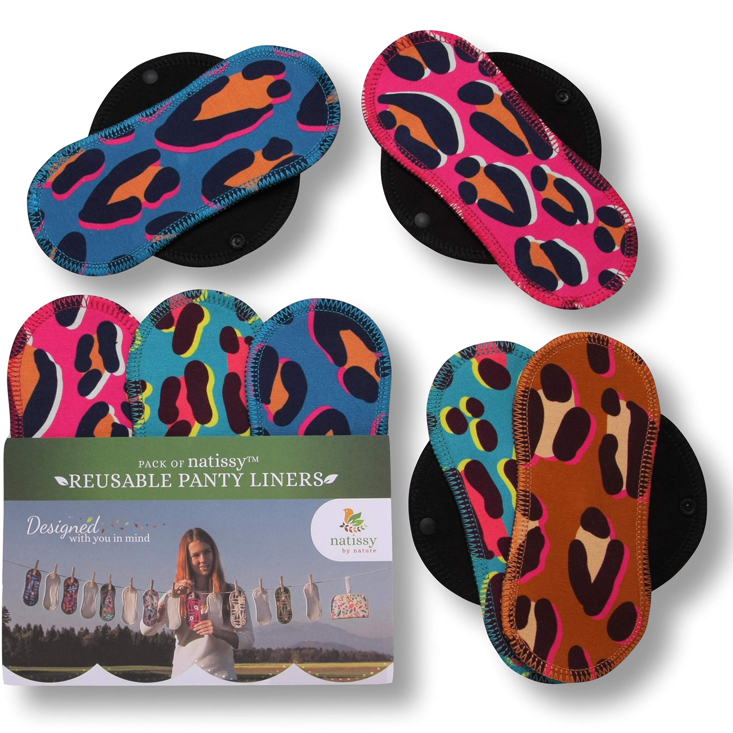 Reusable Panty Liners Thin, 7Pack (S) Organic Cotton Washable Panty