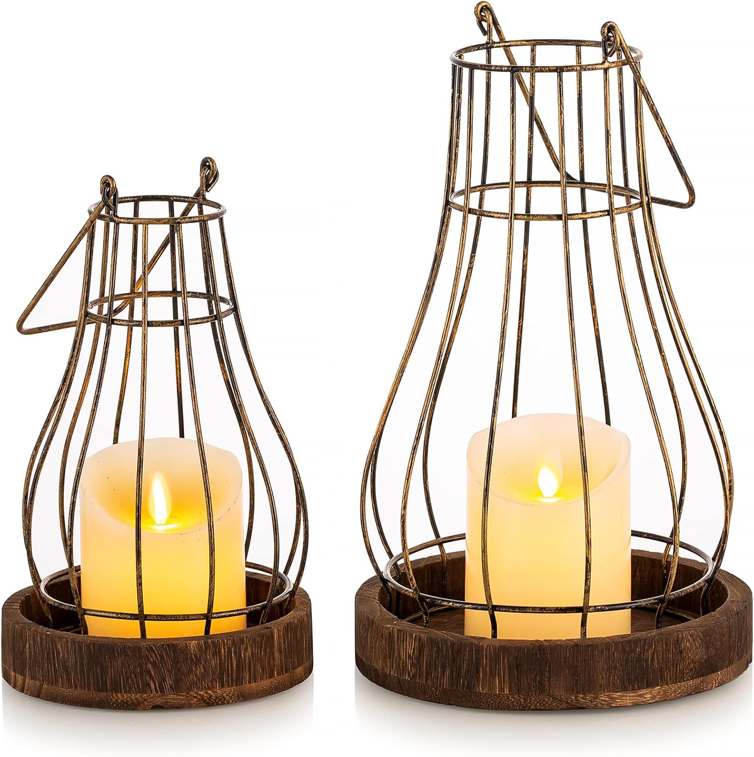 Sziqiqi Decorative Lanterns for Candle Holders Farmhouse, Rustic Pillar ...