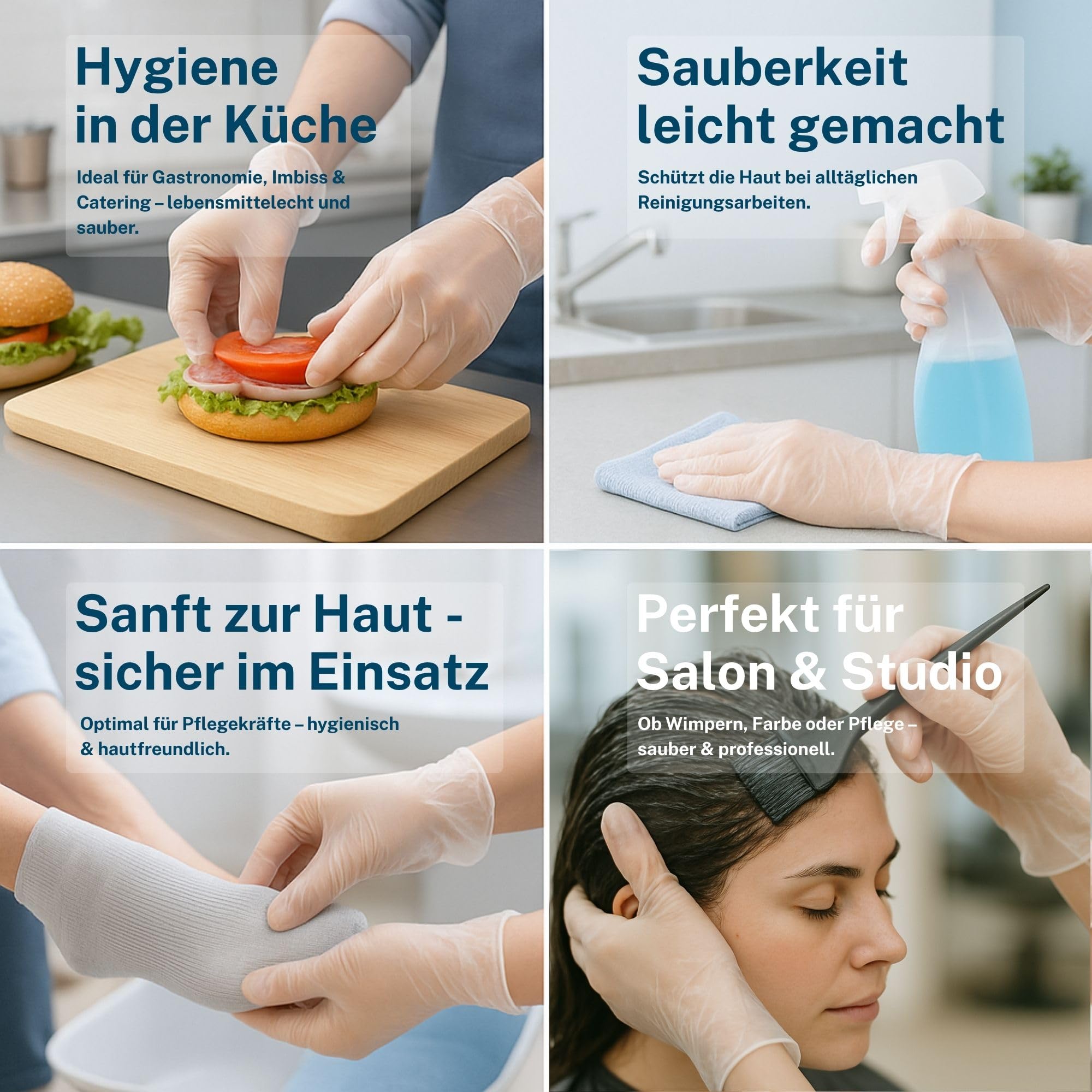 Vinylhandschuhe 1000 Stück | XL | Einweghandschuhe Vinyl Handschuhe Sehr tastsensibel – Stabil, Puderfrei & Latexfrei – Reißfeste Gummihandschuhe | Gr. XS, S, M, L, XL