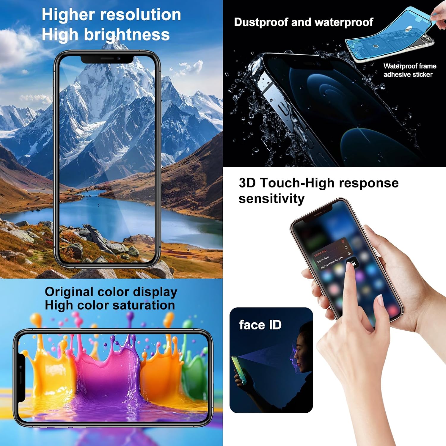 EFAITHFIX for iPhone XR Screen Replacement 6.1 inch Full HD LCD Black image 4