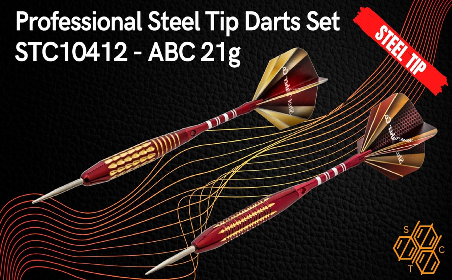 6pc Steel Tip Darts Set - Professional Darts for Dartboard - Includes Barrels + Plastic/Aluminum Shafts + O'Rings + Flights + Sharpener + Wrench