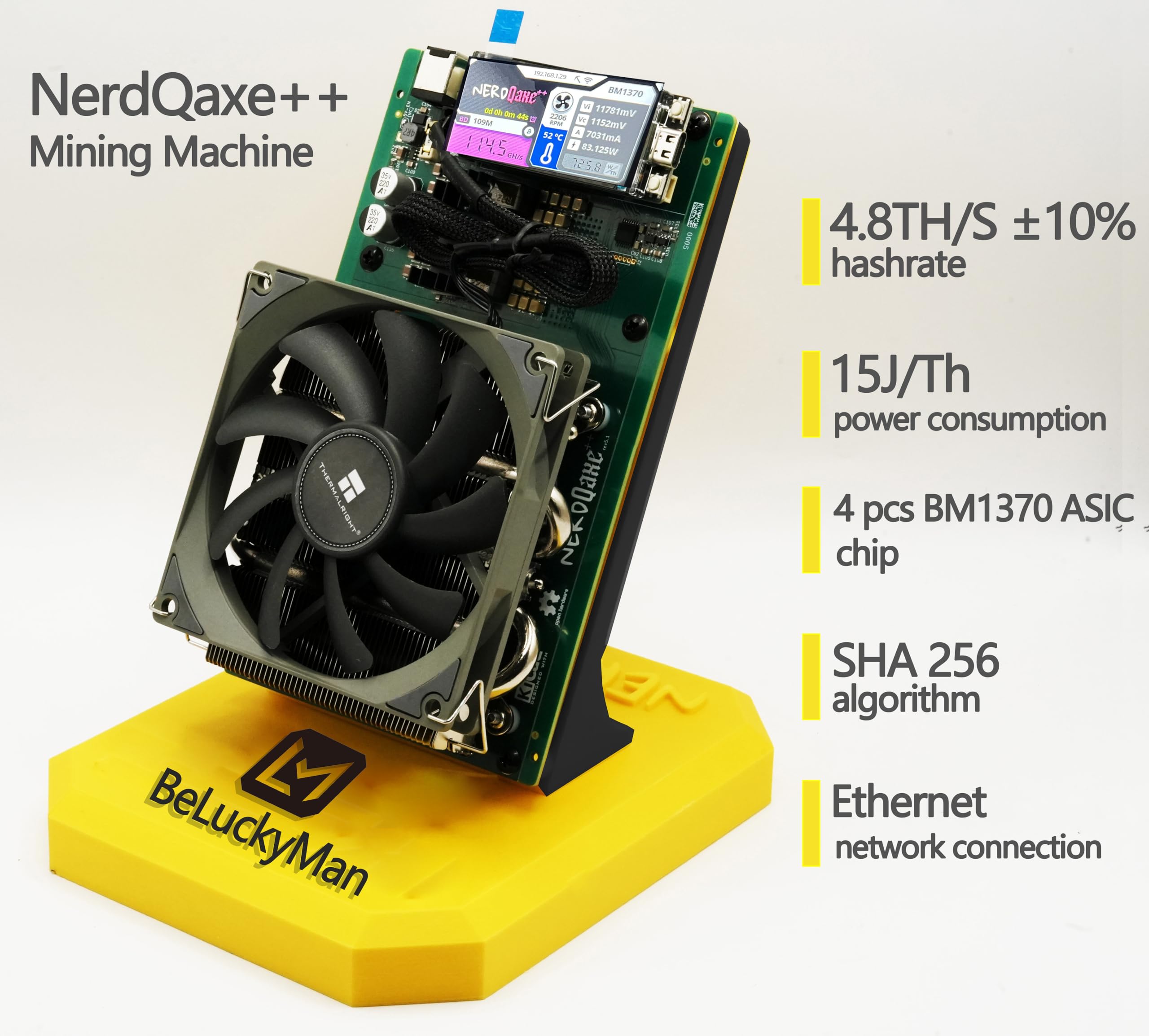 NerdQaxe++ 4.8TH/s ビット マイニング ASIC NerdQaxe++ 4.8TH/s ビットコイン マイニング ASIC - メルカリ