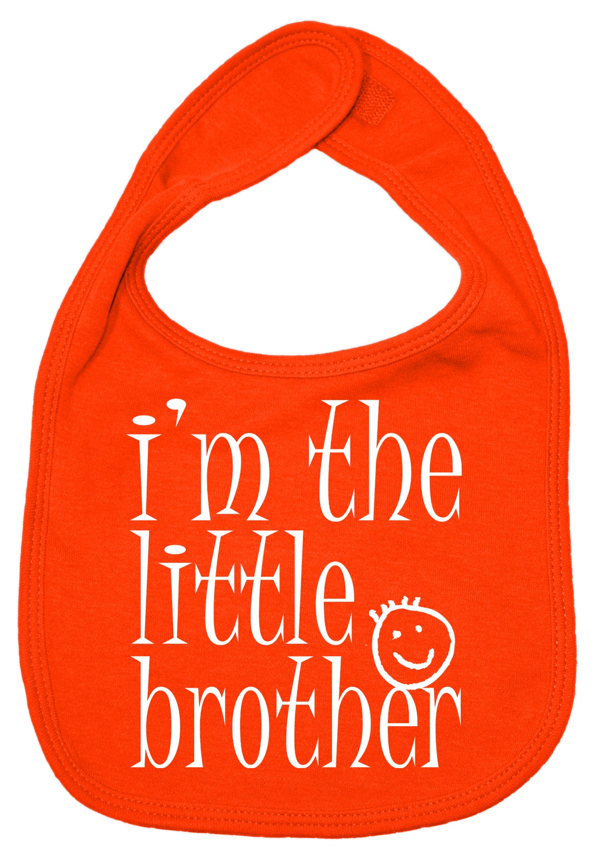 Image is Everything IiE, I'm the Little Brother, Cute Sibling Baby Boy Soft Cotton Feeding Bib, Orange