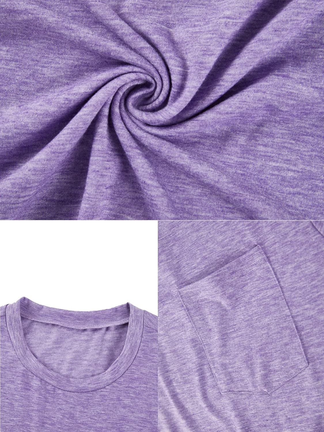 Men's Short Sleeve Soft T-Shirt Casual Solid Color Crew Neck Tee Tops Pocket Shirt - Image 3