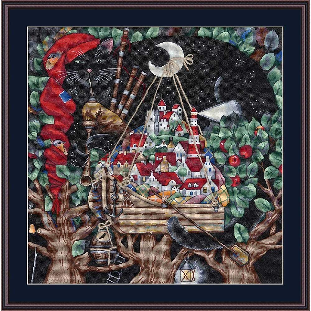 Merejka Kit per ricamo a punto croce in cotone multicolore, 38 x 38 cm