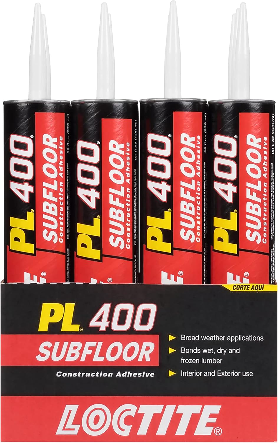 Loctite PL 400 Subfloor Heavy Duty Adhesive, 28 fl oz, 12